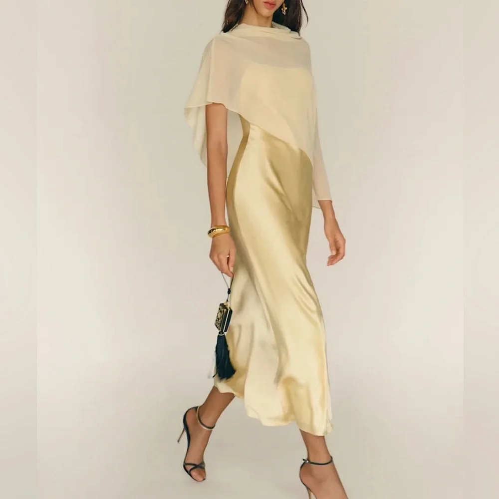 Reformation Lilibeth Silk Dress Blonde NEW NWT - Picture 2 of 6